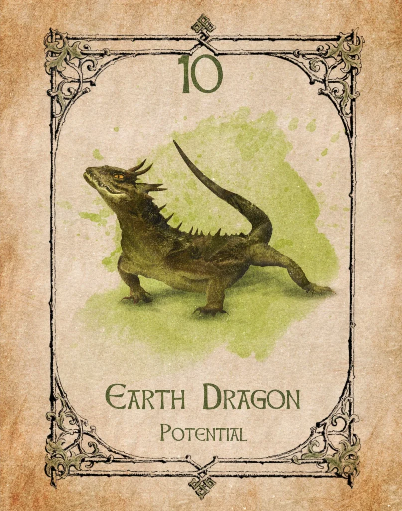 earth-dragon-potential-animal-spirit-oracle Earth Dragon Animal Spirit Oracle illustration representing potential, new beginnings and the wisdom of Mother Earth.