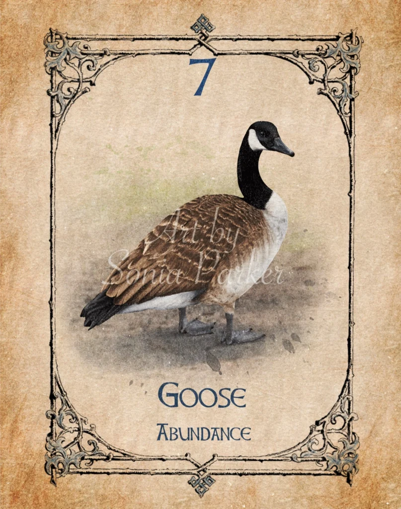 goose-abundance-animal-spirit-oracle Illustration of a goose representing abundance in the Animal Spirit Oracle.